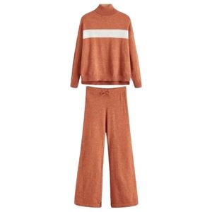 SHEIN Orange and White Women's Top